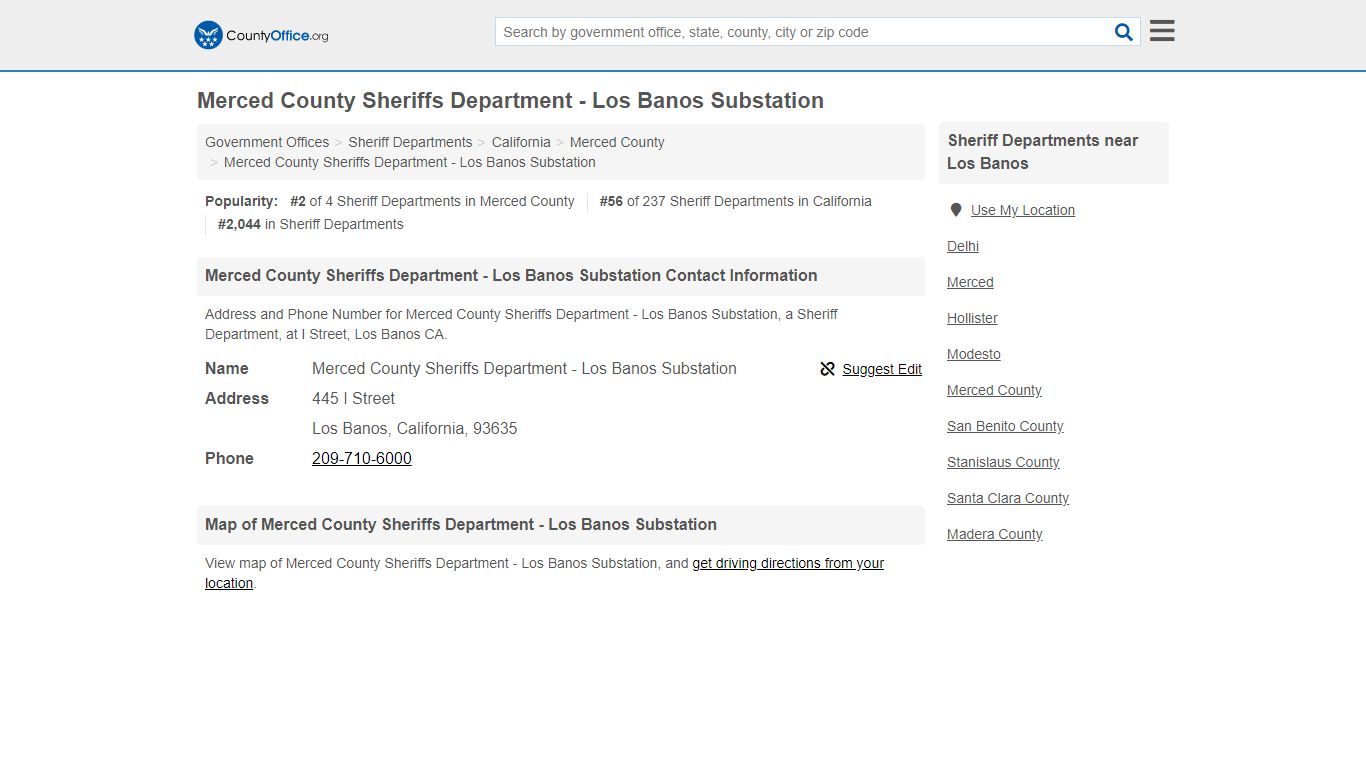 Merced County Sheriffs Department - Los Banos Substation ...