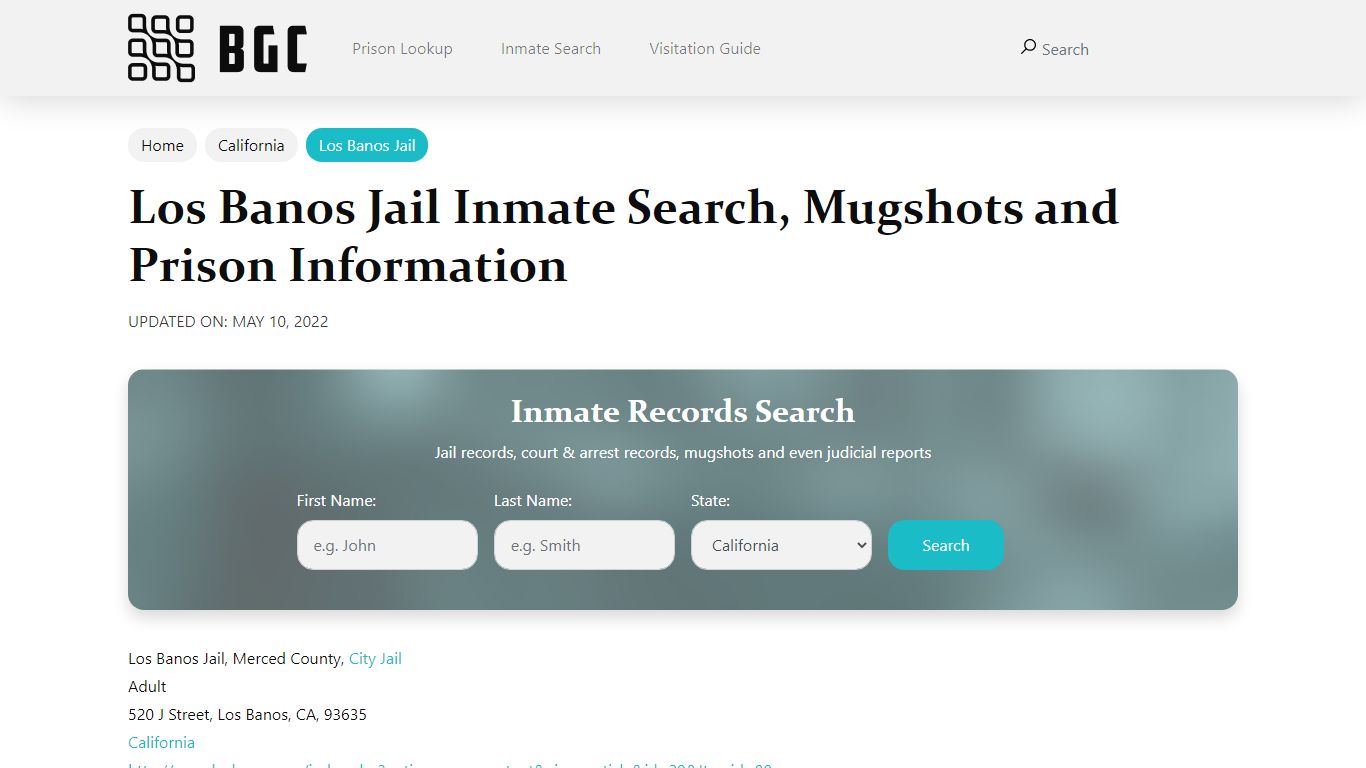 Los Banos Jail Inmate Search, Mugshots, Visitation, Phone ...