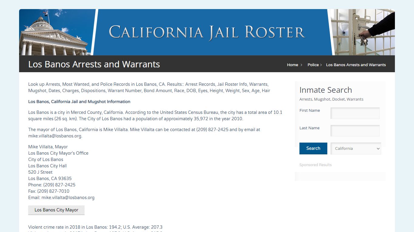 Los Banos Arrests and Warrants | Jail Roster Search