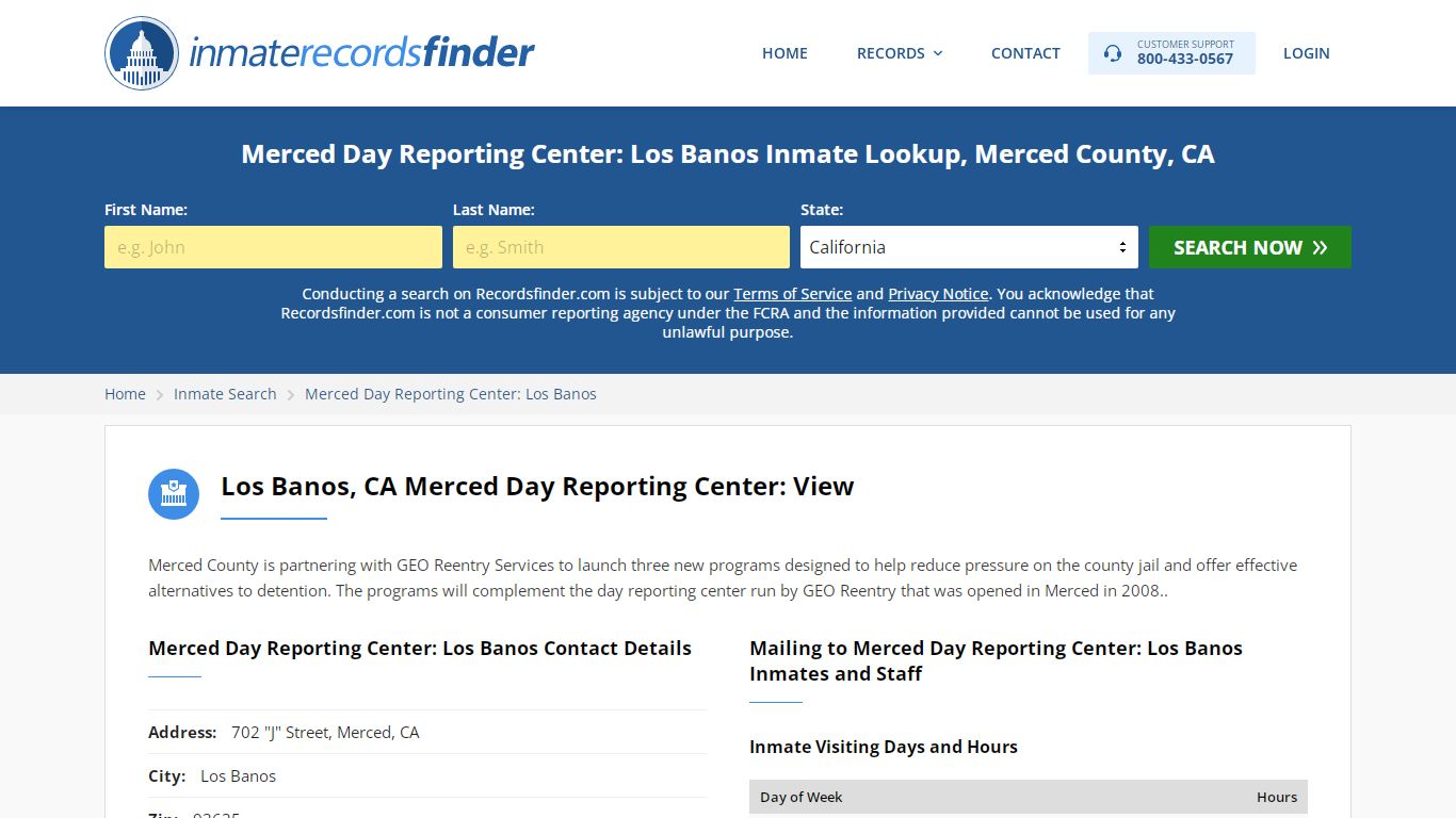 Merced Day Reporting Center: Los Banos Roster & Inmate ...